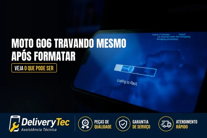 Moto G06 Travando e Congelando Mesmo Depois de Formatar? Veja o que Pode Ser — ilustração do artigo da Delivery Tec, assistência técnica de celular em São José do Rio Preto