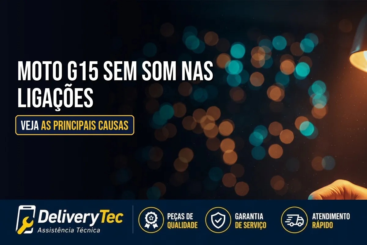 Moto G15 Sem Som nas Ligações? Veja as Principais Causas — ilustração do artigo da Delivery Tec, assistência técnica de celular em São José do Rio Preto