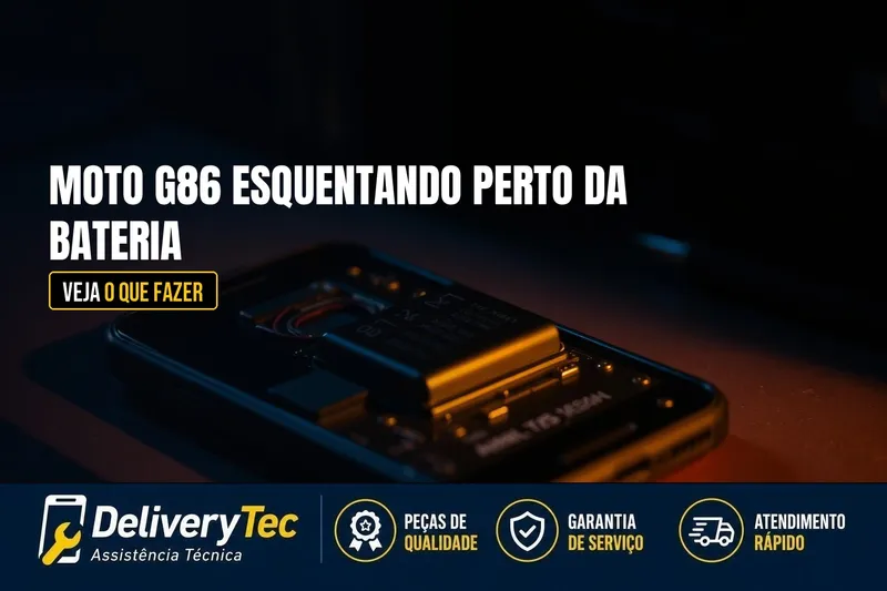 Moto G86 Esquentando com Aparência de Vazamento Perto da Bateria? Veja o que Fazer — ilustração do artigo da Delivery Tec, assistência técnica de celular em São José do Rio Preto