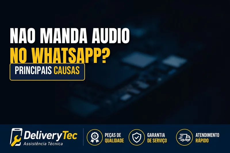 Não consigo mandar áudio no WhatsApp: como resolver agora — ilustração do artigo da Delivery Tec, assistência técnica de celular em São José do Rio Preto