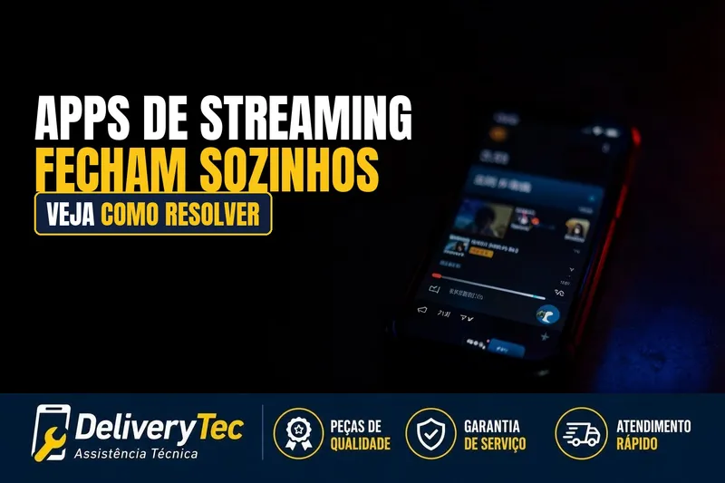 Netflix ou Outros Apps de Streaming Fecham Sozinhos no Celular? Veja Como Resolver — ilustração do artigo da Delivery Tec, assistência técnica de celular em São José do Rio Preto