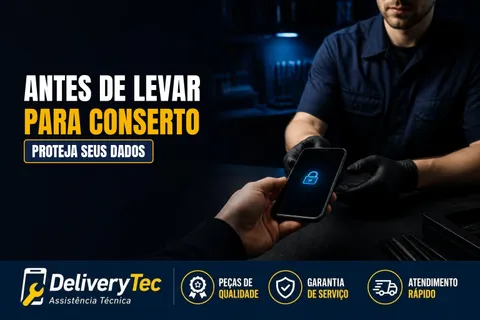 O que Fazer Antes de Levar o Celular para Conserto: Proteja seus Dados com o Modo de Manutenção — ilustração do artigo da Delivery Tec, assistência técnica de celular em São José do Rio Preto