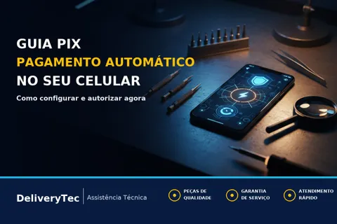 Pix Automático: Como Funciona e Como Autorizar Pagamentos Recorrentes no Celular — ilustração do artigo da Delivery Tec, assistência técnica de celular em São José do Rio Preto