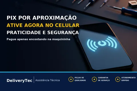 Pix por Aproximação: Como Ativar e Pagar Encostando o Celular na Maquininha — ilustração do artigo da Delivery Tec, assistência técnica de celular em São José do Rio Preto