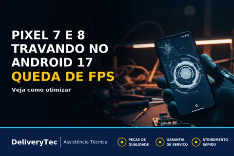 Pixel 7 e 8 Lentos no Android 17 QPR1? Entenda a Queda de Desempenho — ilustração do artigo da Delivery Tec, assistência técnica de celular em São José do Rio Preto