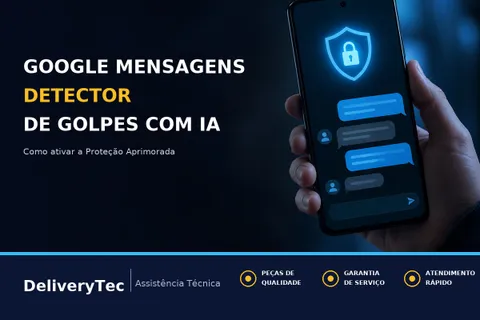 Proteção Aprimorada do Google Mensagens: Como Ativar o Detector de Golpes com IA — ilustração do artigo da Delivery Tec, assistência técnica de celular em São José do Rio Preto