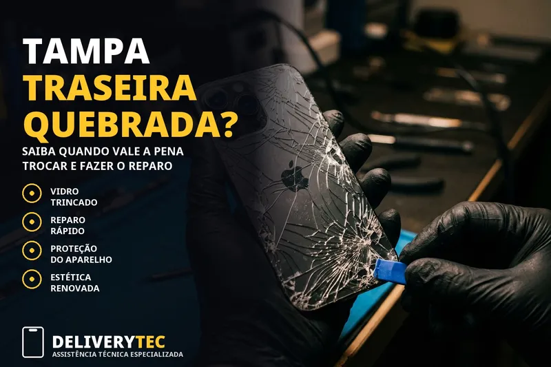 Trocar a tampa traseira do celular vale a pena? Descubra quando fazer o reparo — ilustração do artigo da Delivery Tec, assistência técnica de celular em São José do Rio Preto