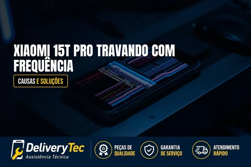 Xiaomi 15T Pro Travando com Frequência? Veja as Causas e Como Resolver — ilustração do artigo da Delivery Tec, assistência técnica de celular em São José do Rio Preto
