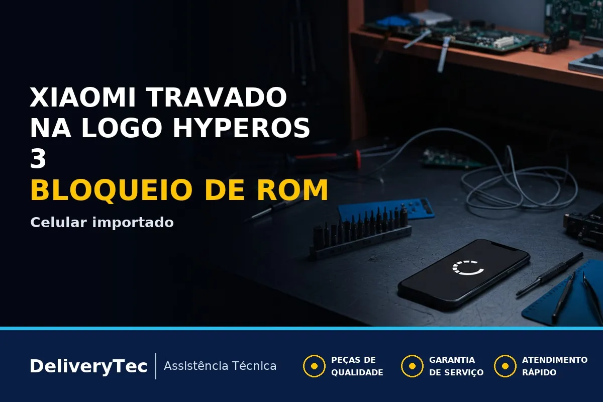 Xiaomi Importado em Bootloop Após HyperOS 3? O Bloqueio de ROM Explicado — ilustração do artigo da Delivery Tec, assistência técnica de celular em São José do Rio Preto